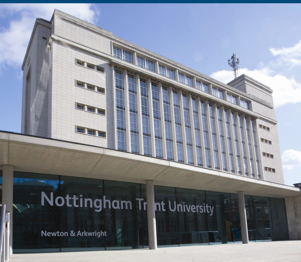 Newton Building and Nottingham Trent University Entrance on Goldsmith Street