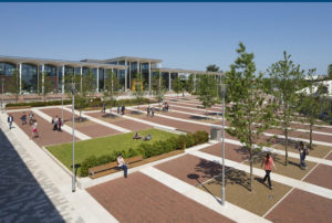 The Pavilion building external image with garden and patio area